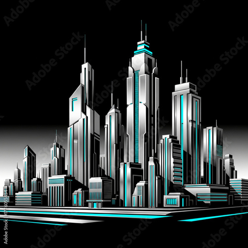 a futuristic city skyline