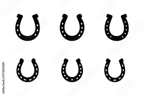 Minimal horseshoe shape on white background