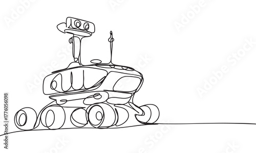 Continuous Line Drawing of a Space Rover