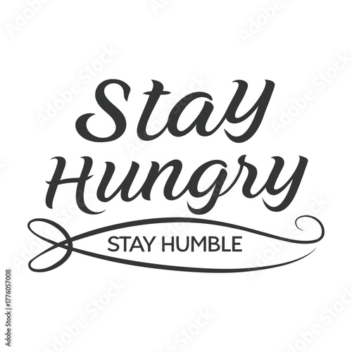 Stay Hungry Stay Humble – Modern Serif Typography (Black & Blue)