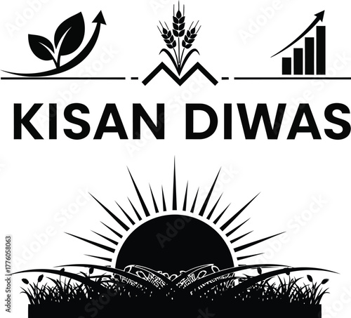 Kisan Diwas illustration celebrating Farmers Day and agricultural growth