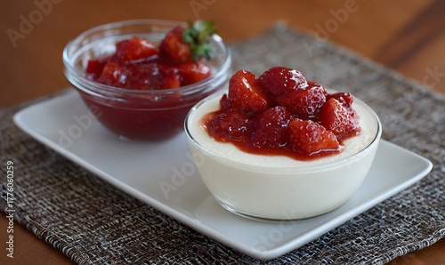 Wallpaper Mural Vanilla Bean Mousse with Chilled Strawberry Compote Torontodigital.ca