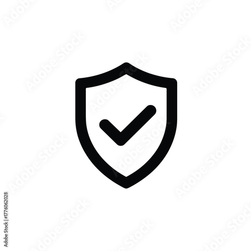 Free Download Black Shield with Checkmark Icon Security, Validation, and Protection Symbol - GFXLoad