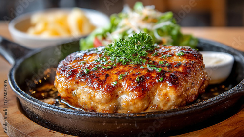 美味しそうなハンバーグステーキ
