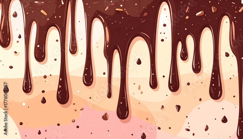 チョコレートが垂れている背景