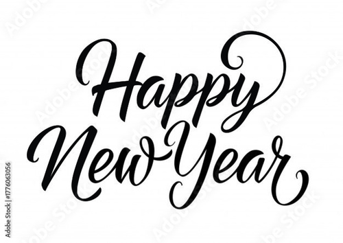 New year text calligraphy 