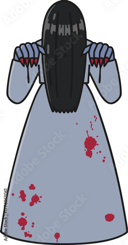 vector illustration of a maiden ghost