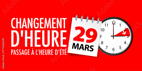 Changement d'heure 2026 / heure d'été : dimanche 29 mars