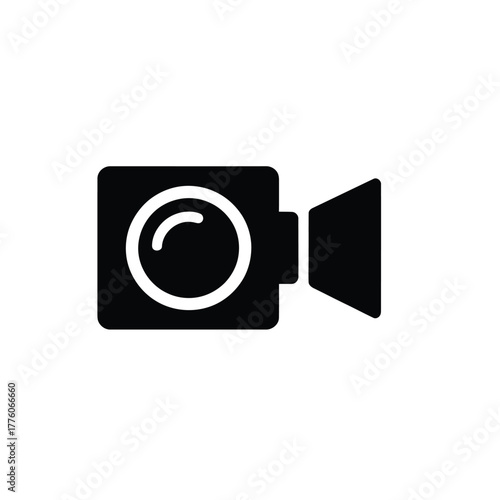 Retro Camcorder Icon Black Silhouette of a Classic Video Camera Design Element