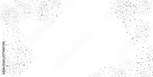 Gray speckle pattern scattered on white background abstract black