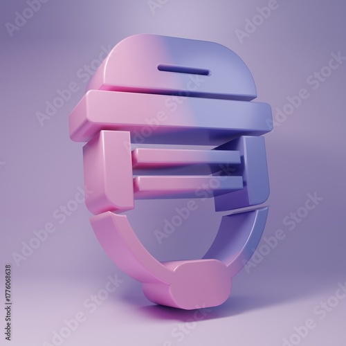 Photography Purple Hockey helmet icon isolated on purple background