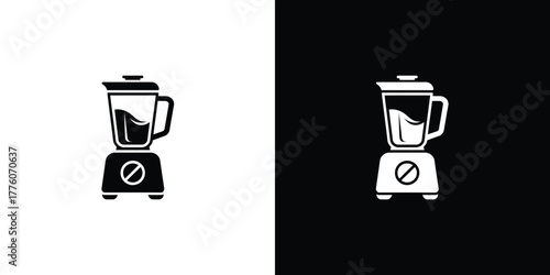 Black and White Blender Icon Kitchen Appliance Illustration for Design Projects
