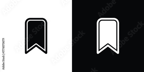 Black and White Bookmark Icons Illustrating Save or Favorite Functionality on Contrasting Backgrounds