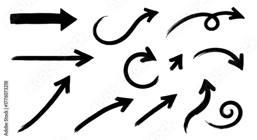 Set of hand drawn arrows shows direction and movement in a simple yet effective way.