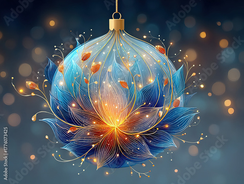 a delicate blue Christmas ornament