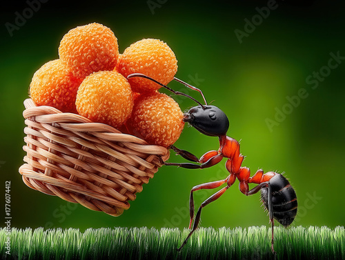 ant carrying food