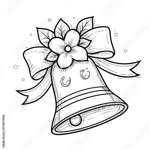 Bell with Ribbon, coloring ...
