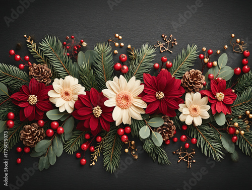 Christmas decoration top view
