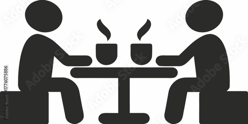 Enjoying coffee with friends creates happy connections, a modern vector icon of togetherness and shared moments perfect for social media and websites