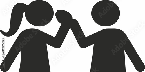 Teamwork success: Two people celebrate with a fist bump, symbolizing collaboration, partnership, and achievement in business or personal goals together