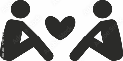 Connected couple sharing love and affection, symbolising unity and togetherness, ideal for relationship, family, and community themes, originally scalable vector
