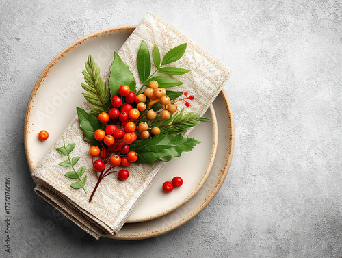 folded Christmas napkin