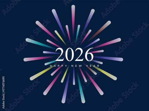 Happy new year 2026 background with fireworks