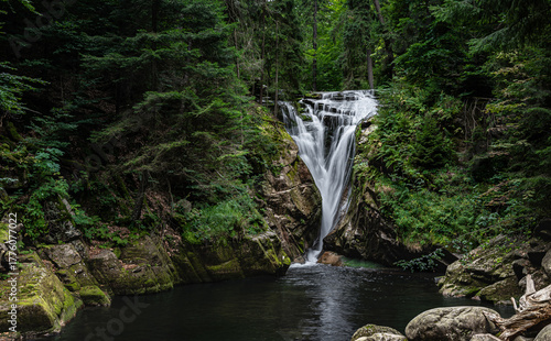 Fototapeta Naklejka Na Ścianę i Meble -  Sudetes, Giant Mountains, Śnieżne Kotły, Schneegruben, Szklarka, Kamienczyk, wodospad, Karkonosze, Sudety