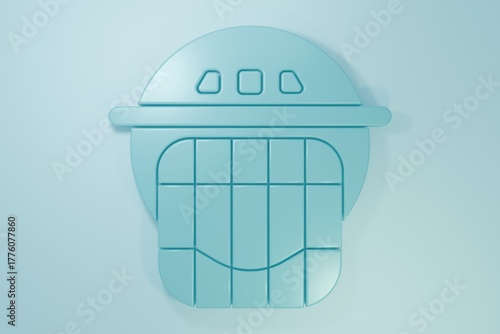 Photography Blue Hockey helmet icon isolated on blue background