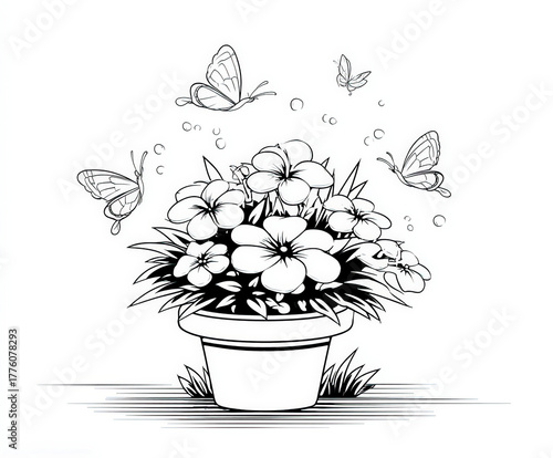 A garden of flowers and but...