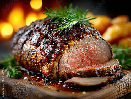 A juicy beef outside round ...