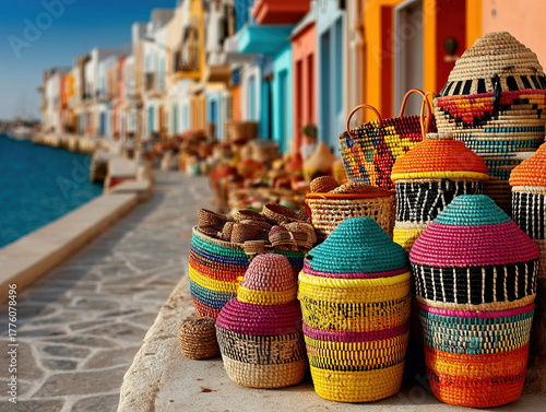 A vibrant outdoor market in...