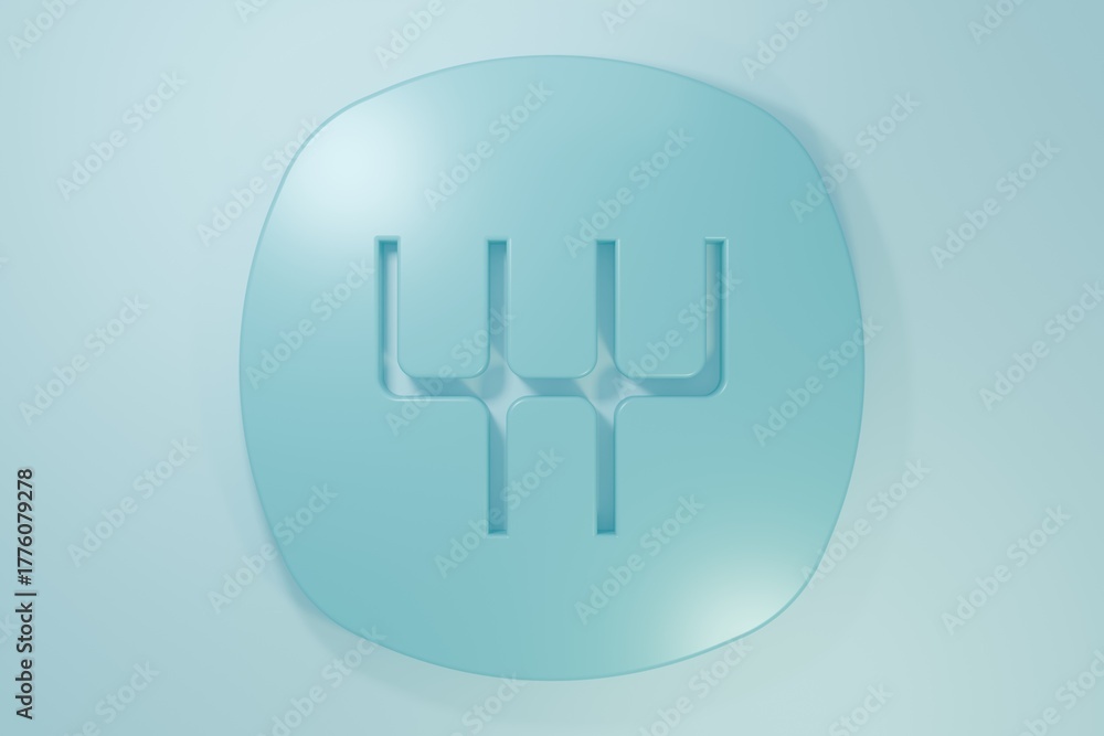 Fototapeta premium Blue Gear shifter icon isolated on blue background. Manual transmission icon. Minimalism concept. 3D render illustration