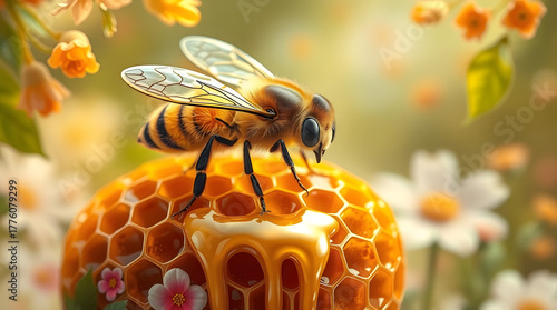 bee and honey simple concept 