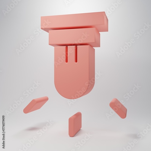 Pink Motion sensor icon isolated on pink background. Minimalism concept. 3D render illustration