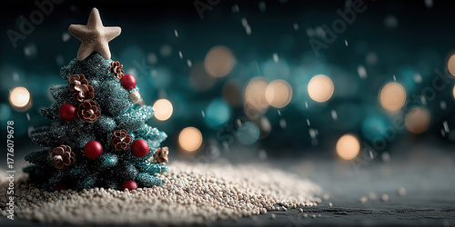 Winter Christmas scene with...