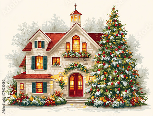 vintage Christmas illustration