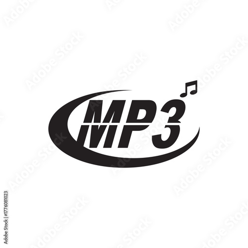 mp3 icon  - black vector icon