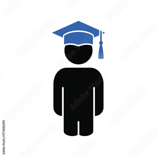 Graduation cap icon symbolizing education achievement and student success