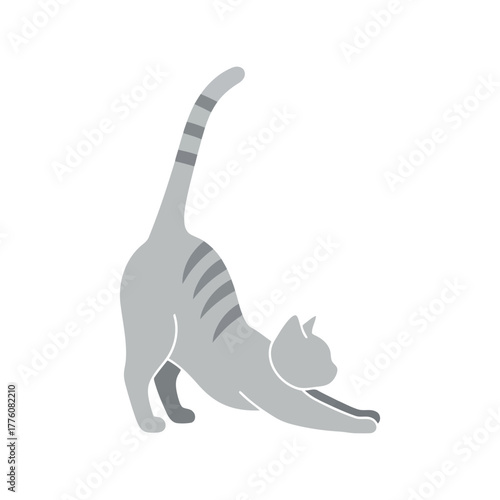 Stretching cat silhouette graphic design animal pet feline cute adorable pose