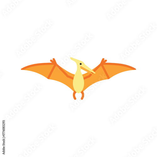 Flying pterodactyl dinosaur cartoon cute cartoon creature prehistoric animal art