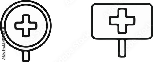 Medical symbol and sign for healthcare services.