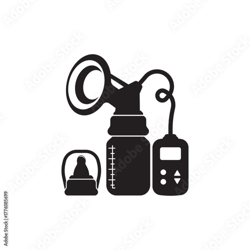 Isolated breast pump symbol icon,illustration template design