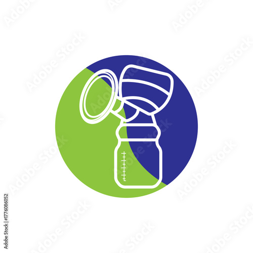 Isolated breast pump symbol icon,illustration template design
