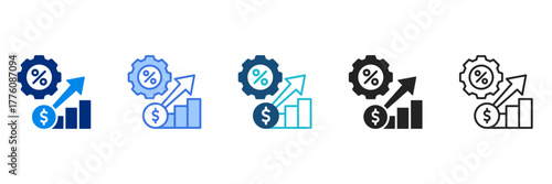 Inflation Control Icon Set Multiple Style Vector Illustration 
