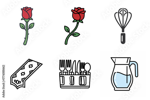 Necklaces and Jewelry Flat Icons Set - Diverse Fashion Accessories, Beaded Chains, Chokers, and Statement Adornments Vector Collection