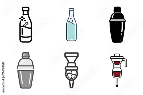 Financial Market Icons: Stock Trading, Investment Growth, Bull Market, Bonds & Risk Management