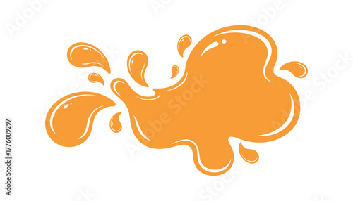 Orange juice splash blob, isolated white background