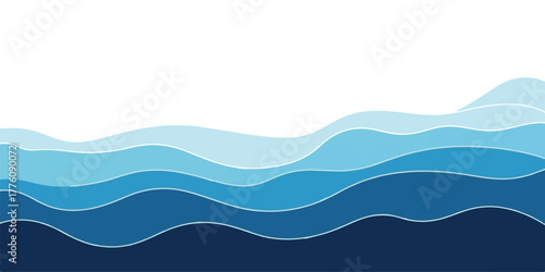 Abstract blue wave background layered paper cut style illustration perfect for website headers and presentations