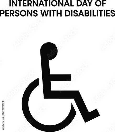 International day of persons with disabilities illustration with wheelchair symbol